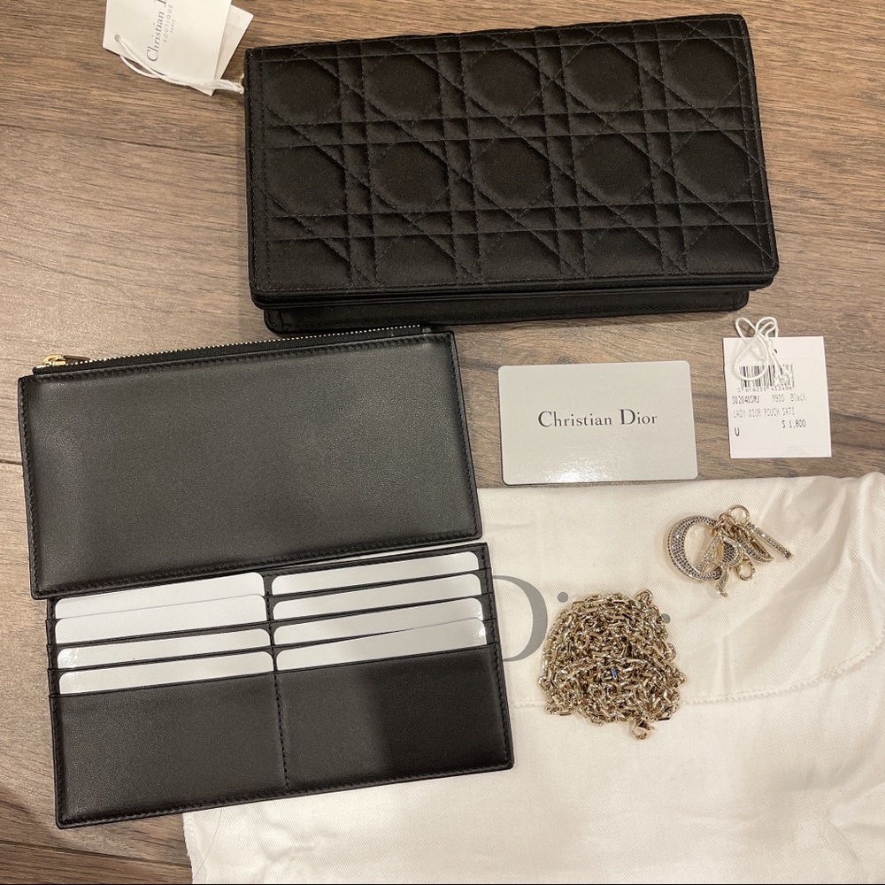 Lady Dior Satin Pouch - like new! Used only a handful of times